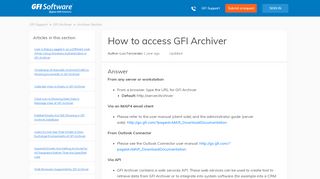
                            2. How to access GFI Archiver – GFI Support