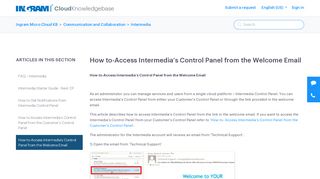 
                            6. How to-Access Intermedia's Control Panel from the Welcome Email ...