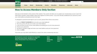 
                            8. How To Access Members-Only Section of PEDA Website