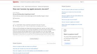 
                            3. How to access my apple account, me.com - Quora