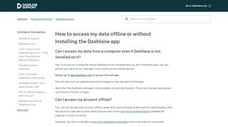 
                            9. How to access my data offline or without installing the Dashlane app ...