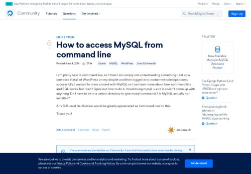 
                            4. How to access MySQL from command line | DigitalOcean