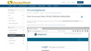 
                            6. How to access New Html5 Website sitebuilder. - Union Host