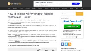 
                            4. How to access NSFW or adult flagged contents on Tumblr - gHacks ...