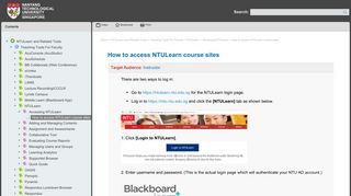 
                            10. How to access NTULearn course sites - Nanyang Technological ...