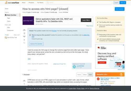 
                            8. How to access otrs html page? - Stack Overflow
