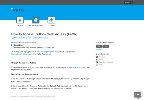 
                            8. How to Access Outlook Web Access (OWA) - AppRiver