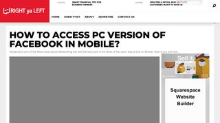 
                            7. How to Access PC version of FACEBOOK in MOBILE? - RIGHT ya LEFT