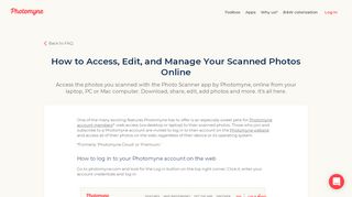 
                            5. How to Access Photos Online - Photomyne FAQ