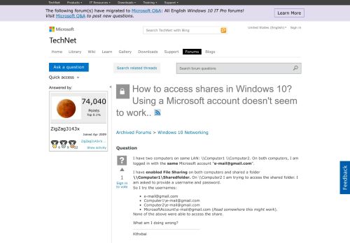 
                            13. How to access shares in Windows 10? Using a Microsoft account ...