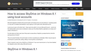 
                            4. How to access SkyDrive on Windows 8.1 using local accounts - gHacks