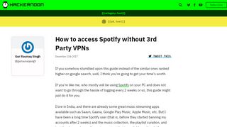 
                            12. How to access Spotify without 3rd Party VPNs – Hacker Noon