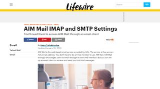 
                            1. How to Access the AIM Mail IMAP settings - Lifewire