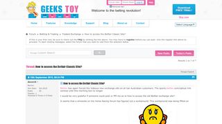 
                            7. How to access the Betfair Classic Site? - Geeks Toy