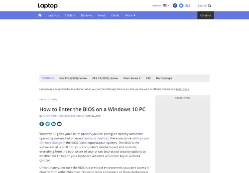 
                            3. How to Access the BIOS on a Windows 10 PC - Laptop Mag