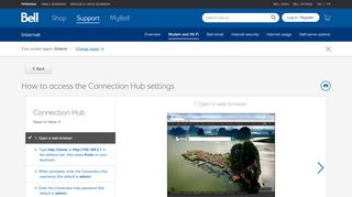 
                            1. How to access the Connection Hub settings - Bell support - Bell Canada