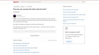 
                            9. How to access the dark web for free - Quora