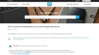 
                            13. How to access the Dashboard on a My Cloud (single bay) device | WD ...