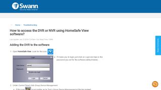 
                            5. How to access the DVR or NVR using HomeSafe View software?