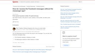 
                            13. How to access the Facebook messages without the messenger app - Quora