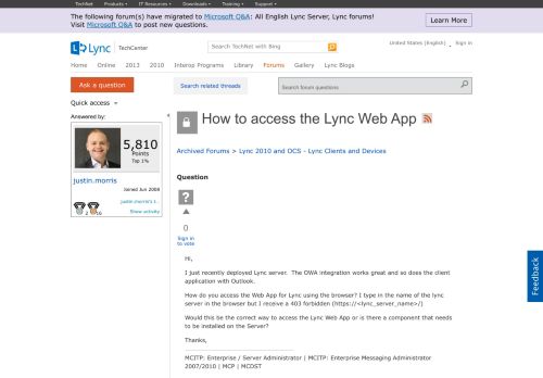 
                            9. How to access the Lync Web App - Microsoft
