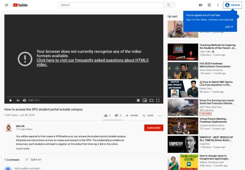
                            6. How to access the SPU student portal outside campus - YouTube