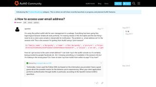 
                            12. How to access user email address? - Auth0 Community