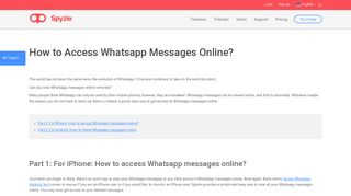 
                            5. How to Access Whatsapp Messages Online - Spyzie