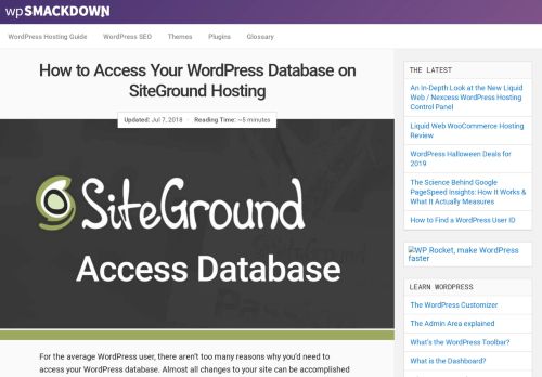 
                            5. How to Access WordPress Database on SiteGround Hosting (VIDEO)