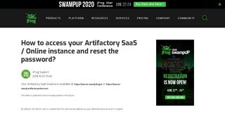 
                            3. How to access your Artifactory Cloud / Online instance and reset the ...