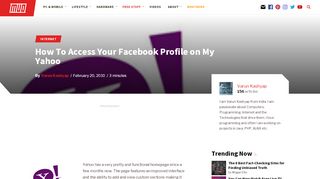 
                            8. How To Access Your Facebook Profile on My Yahoo - MakeUseOf
