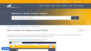 
                            11. How to access your support request history – Golden Software Support