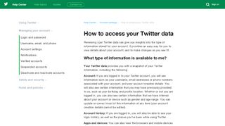 
                            2. How to access your Twitter data - Twitter support