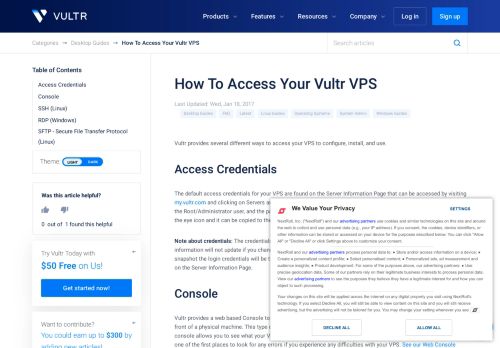 
                            1. How To Access Your Vultr VPS - Vultr.com
