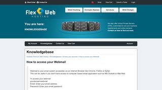 
                            6. How to access your Webmail - Knowledgebase - Flex Web Hosting