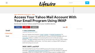 
                            1. How to Access Your Yahoo Mail Account Using IMAP - Lifewire