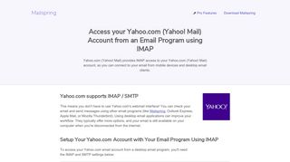 
                            10. How to access your Yahoo.com (Yahoo! Mail) email account using IMAP
