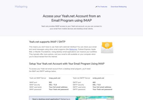 
                            2. How to access your Yeah.net email account using IMAP - Mailspring