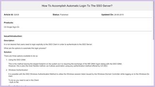 
                            3. How To Accomplish Automatic Login To The SSO Serve - CA ...