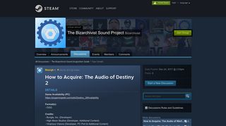 
                            11. How to Acquire: The Audio of Destiny 2 :: The Bizarchivist Sound Project