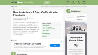 
                            4. How to Activate 2 Step Verification in Facebook (with Pictures)