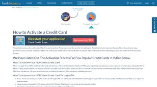 
                            6. How to Activate a Credit Card: HDFC, ICICI, SBI, Kotak, Citibank, Axis ...