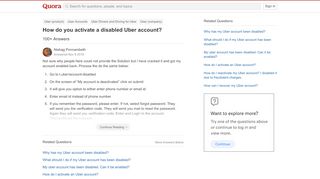 
                            4. How to activate a disabled Uber account - Quora