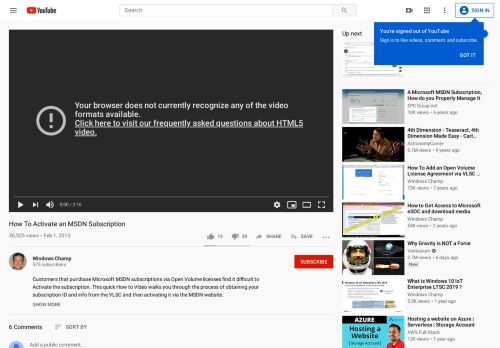 
                            7. How To Activate an MSDN Subscription - YouTube