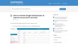 
                            2. How to activate Google Authenticator to improve my account's security ...