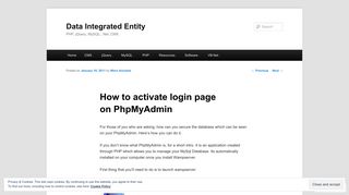 
                            5. How to activate login page on PhpMyAdmin | Data Integrated Entity