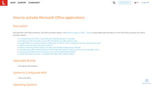 
                            7. How to activate Microsoft Office applications - US - Lenovo Support