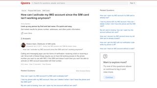 
                            10. How to activate my IMO account since the SIM card isn't working ...