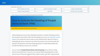 
                            13. How to Activate Net Banking of Punjab National Bank (PNB) - ilainfo