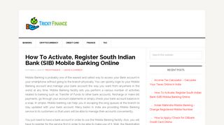 
                            10. How To Activate, Register South Indian Bank (SIB) Mobile Banking ...